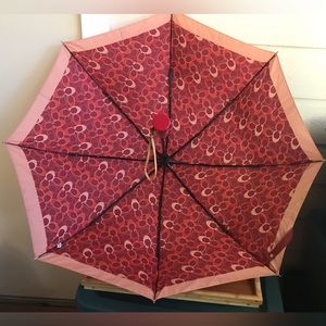 COACH Red Logo Umbrella